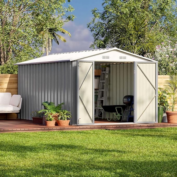 Patiowell 12 x 8 FT Outdoor Storage Shed, Large Metal Shed Storage - Image 6