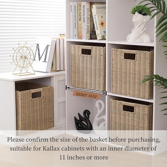 10.5 x 10.5 in Plastic Wicker Baskets - Image 4
