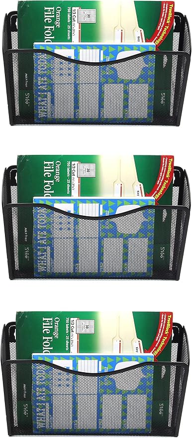 EASEPRES 3 Single Pocket Mesh Hanging File Organizer, Vertical Wall Mounted - Image 7