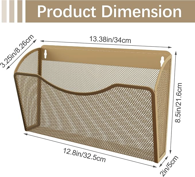 EasyPAG Wall File Organizer, Metal Mesh Hanging File Folder Holder - Image 7