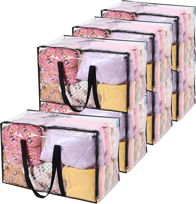 Vieshful 7 Pack Clear Comforter Storage Bag, 110L Over-Sized Clothes Storage Bag by Vieshful
