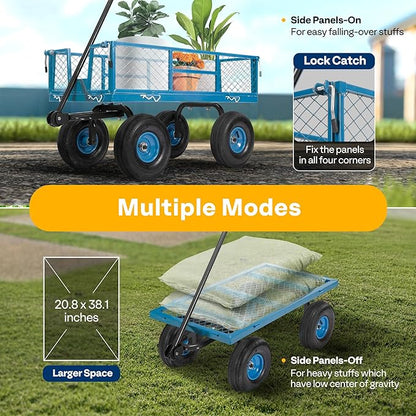 VIVOHOME Heavy Duty 880 Lbs Capacity Mesh Steel Garden Cart Folding Utility - Image 4