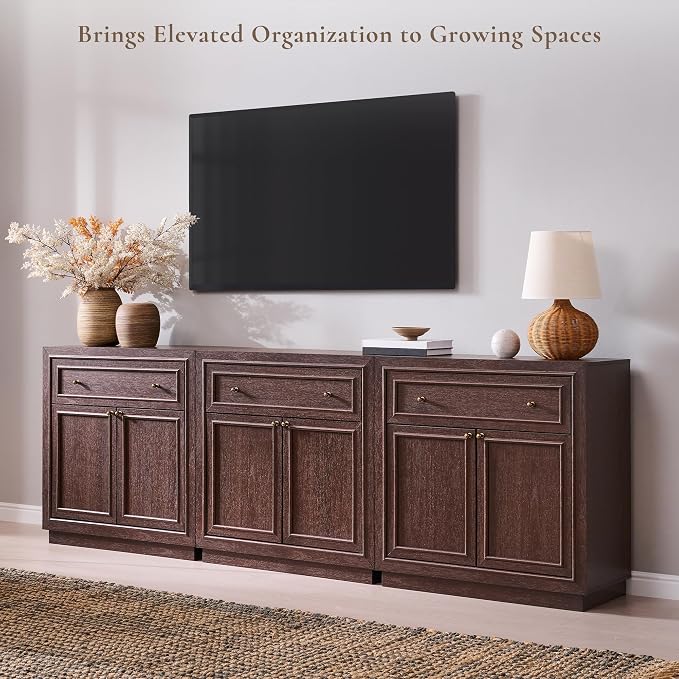 ACCOHOHO Modern Farmhouse Buffet Cabinet, 94.5" Sideboard Credenza, Modular - Image 7