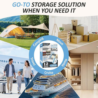 Cozy Essential Vacuum Storage Bags, 80% Compression Vacuum Seal Space Saver - Image 8
