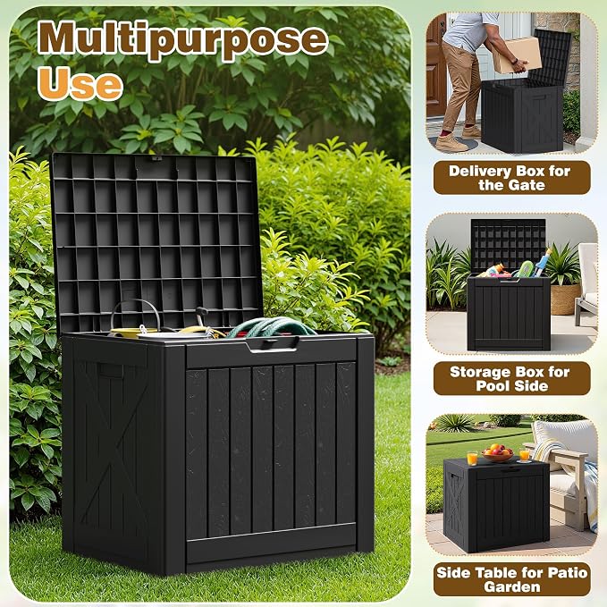 Flamaker Resin Deck Box 40 Gallon Waterproof Outdoor Storage Box | Indoor - Image 6