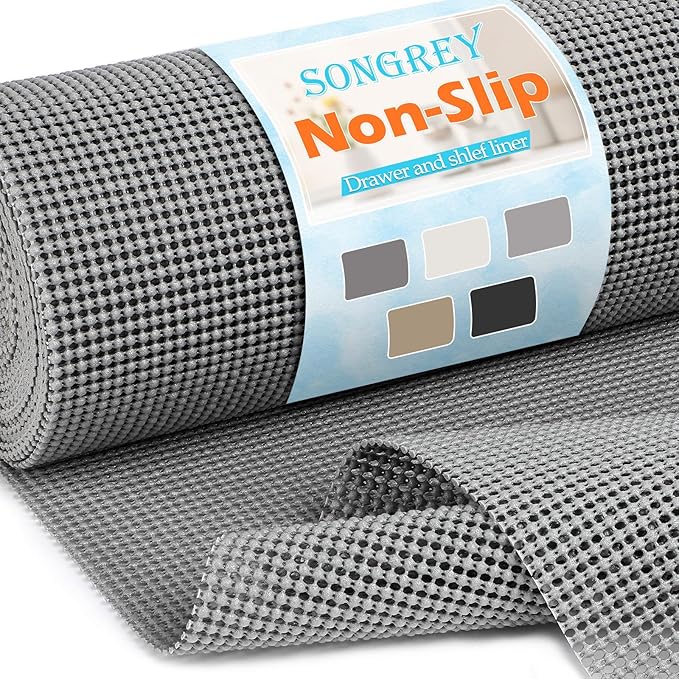 Songrey Non-Adhesive Drawer and Shelf Liner, 12IN x 20FT Non Slip Cabinet Liners by Unknown
