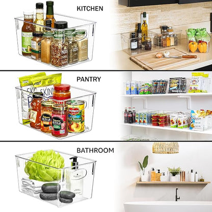 Sorbus 4 Pack Large Clear Plastic Storage Bins, Refrigerator, Under Sink - Image 6