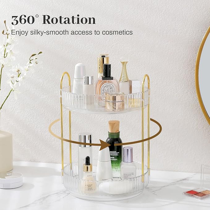 Rotating Makeup Organizer for Vanity, Skincare Make Up Storage Perfume - Image 2