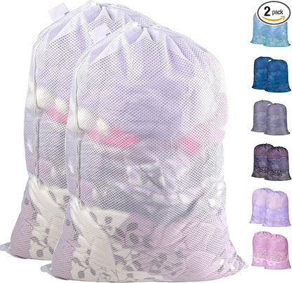 Polecasa 2 Pack Heavy Duty Diamond Mesh Laundry Bag, Breathable Mesh, Machine by Polecasa