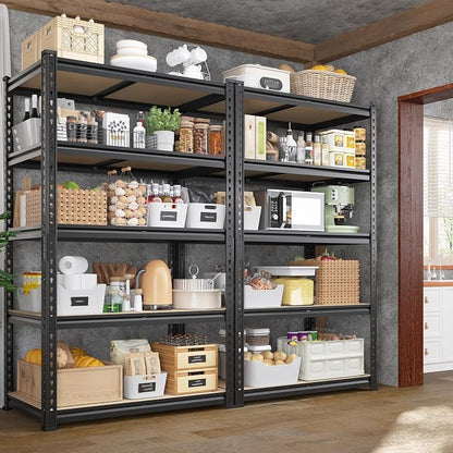 Set of 2 Storage Shelves 27.7"W Metal Shelving 2010LBS Garage Shelving Heavy by Durayloly