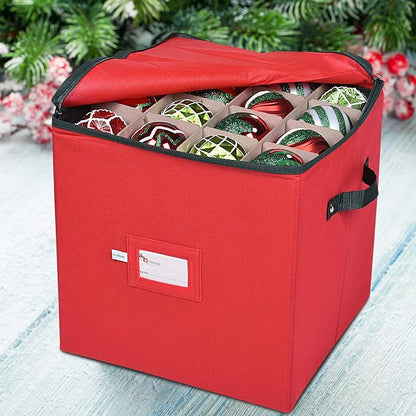 Christmas Ornament Storage Box, 4 Individual Trays Xmas Storage Container - Image 7