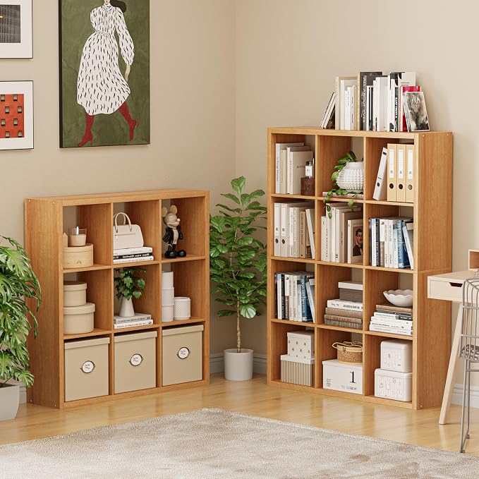 Cube Storage Organizer Bookcase, Decorative 11 inch Open Back Cubical Shelf - Image 5