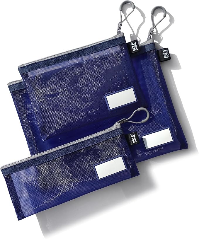 Set & Done Small Mesh Zipper Pouches – Nylon Cosmetic Bags by SETDONE
