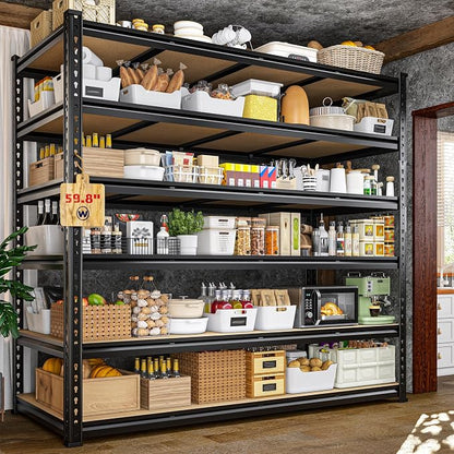 83.8"H Garage Shelving 59.8"W Metal Shelving 3000LBS Storage Shelves Heavy Duty by Durayloly