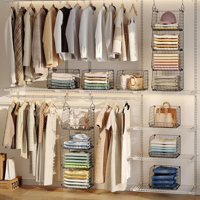 4 Tier Closet Hanging Organizer, Closet Organizers and Storage - Image 2