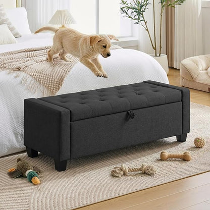 Huatean Home 43" Ottoman with Storage, Storage Ottoman Bench with Safety Hinge - Image 7