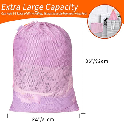 Polecasa 2 Pack Heavy Duty Diamond Mesh Laundry Bag, Breathable Mesh, Machine - Image 3