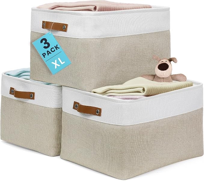 OrganiHaus Extra Large Fabric Storage Baskets by OrganiHaus