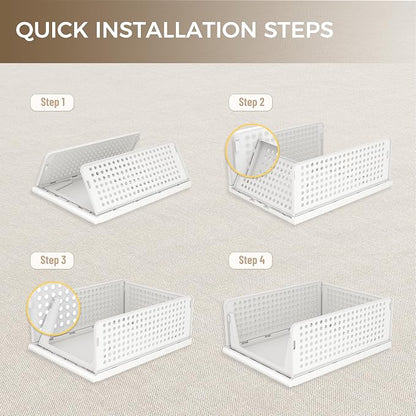 Pinkpum 6 Pack Closet Organizers Storage Bins, Stackable Plastic Drawer Basket - Image 8