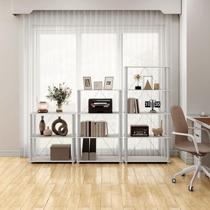 HOMES: INSIDE + OUT Apexa Modern 3-Tier Wide Shelving Units, Collectibles - Image 2