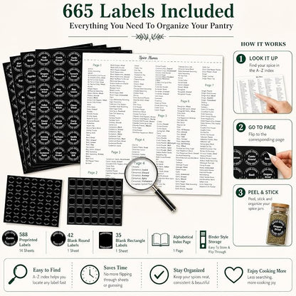 665 Spice Labels Book with A-Z Index - Image 3