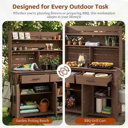 65''H Large Garden Potting Bench - Image 6