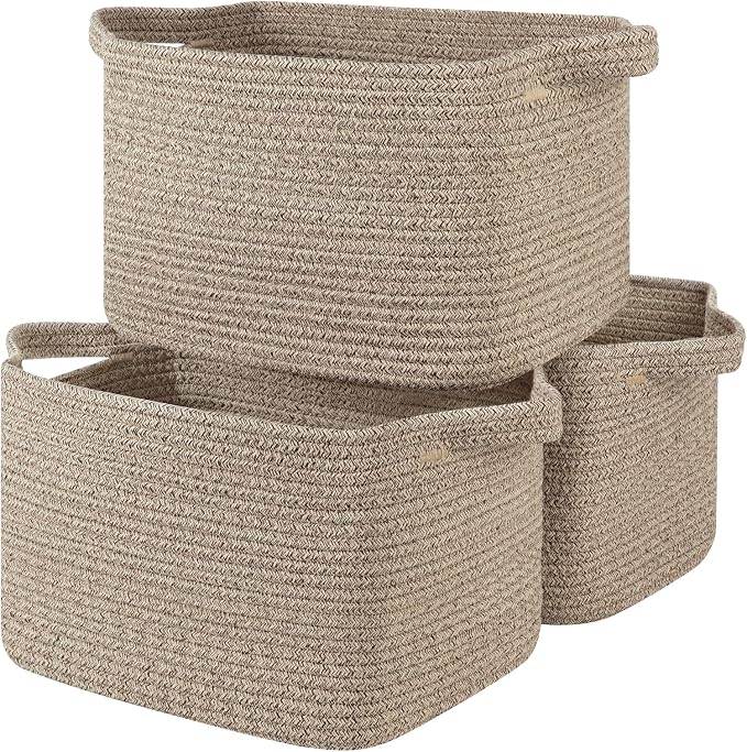 Storage Basket for Organizing, Woven Baskets for Storage, Rectangle Decorative by OIASKET