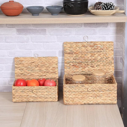 Set of 2 Rectangular Wicker Storage Bins - Image 6