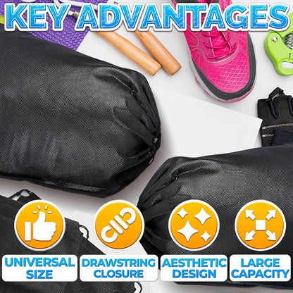 Shoe Bags for Travel, 10 Pack, 11.8"x15.75", Drawstring, Solid | Travel Shoe - Image 4