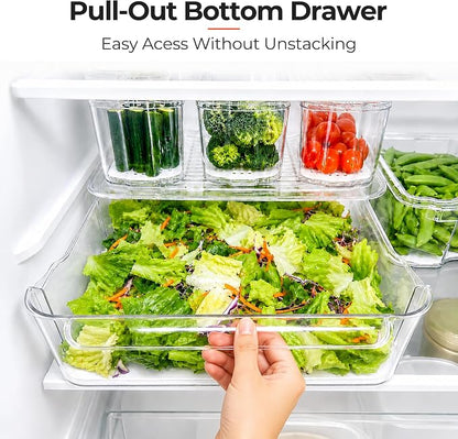SMRCAD Clear Fridge Bins with Drain Trays - Image 6