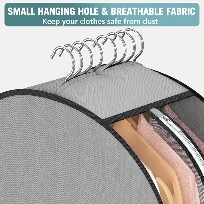 10" Gusseted Garment Bags for Hanging Clothes 60" Suit Bags for Open Closet - Image 5
