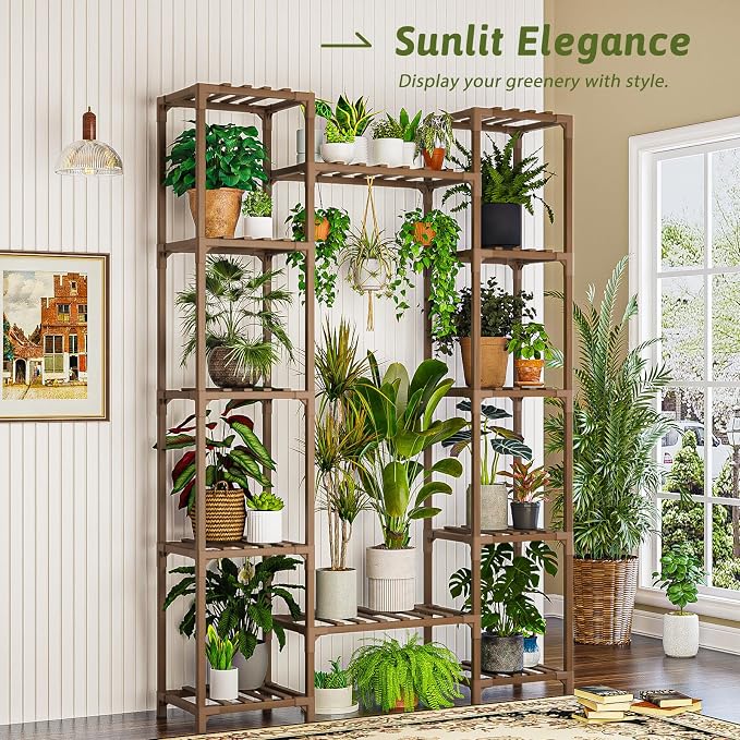 GENTINGBRO Plant Stand Indoor Outdoor 62.2“ Tall Plant Shelf Large Tiered - Image 2