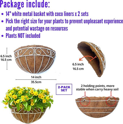 LaLaGreen Wall Mounted Flower Baskets Large Wall Hanging Planter - Image 2