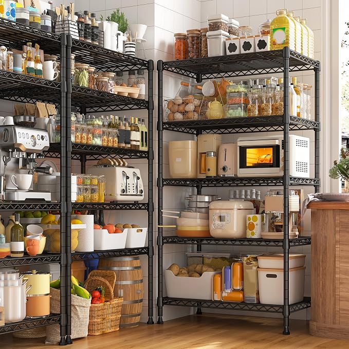REIBII Metal Shelving 5 Tier Wire Sturdy Storage Shelves Adjustable Steel - Image 2