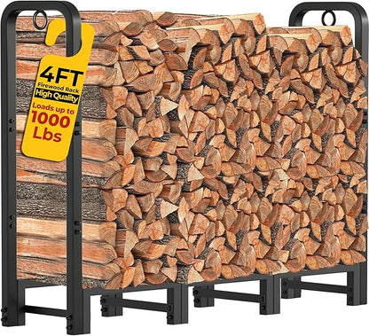 Amagabeli Firewood Log Rack Outdoor 4ft Heavy Duty Logs Holder by AMAGABELI+GARDEN+%26+HOME