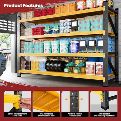 Storage Shelves, Garage Shelving Heavy Duty, Standing Shelf Units, 4 Tier Metal - Image 5