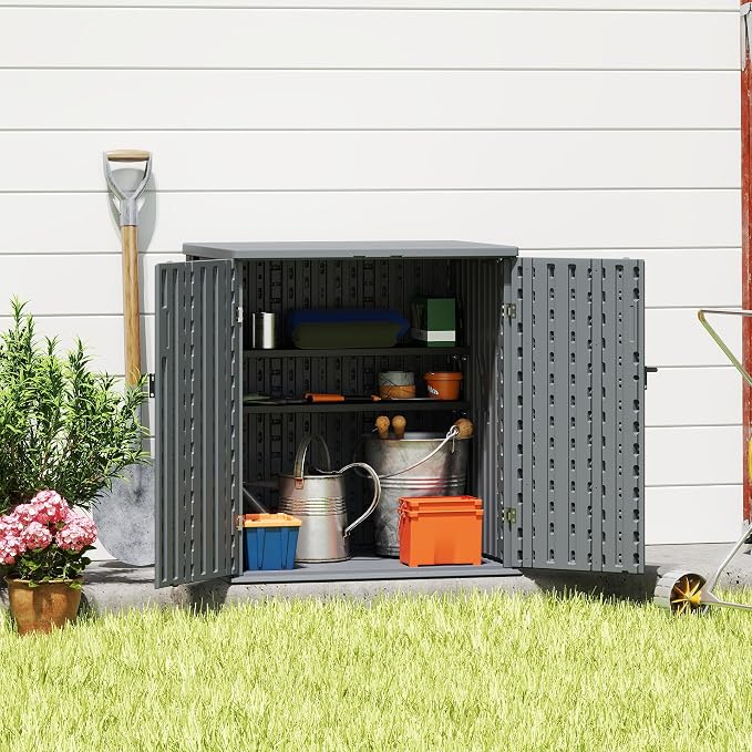 EHHLY Heavy Duty Small Storage Cabinet Outdoor Weatherproof, 14 Cuft Garage - Image 8