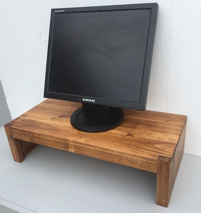 Ideas to Home Computer Monitor Riser Solid Albus Wood by Unknown