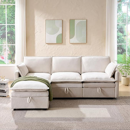 88.98" Sectional Couches for Living Room, Cloud Couch Sectional - Image 4