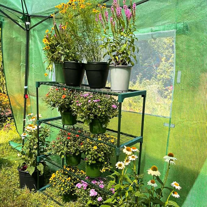 EAGLE PEAK Greenhouse Shelving Staging Double 4 Tier, Outdoor/Indoor Plant - Image 2