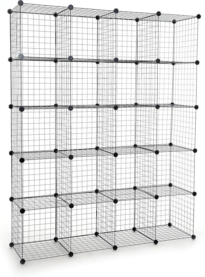 UNICOO - 14 * 14 inch Big Cube Multi Use DIY 20 Cube Wire Grid Organizer by UNICOO