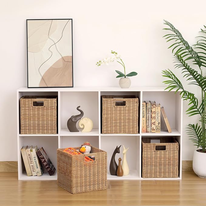 10.5 x 10.5 in Plastic Wicker Baskets - Image 2