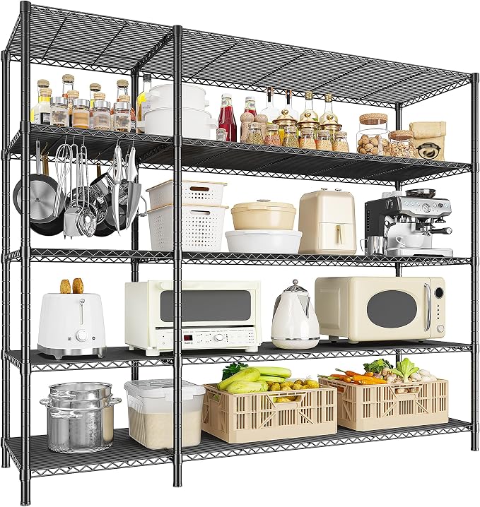 70.8H Wire Shelving Rack, 5Tier Metal Shelving Unit, 1400LBS Heavy Duty Storage by Romorgniz