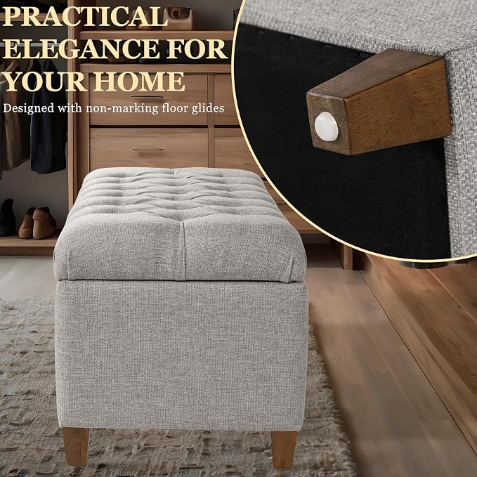 HomePop Ainsley 40" Storage Ottoman Bench - Image 5