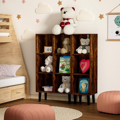 3 Cube Bookcase, Wooden Book Shelf Cube Storage Organizer - Image 9