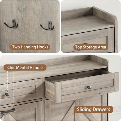 Shoe Cabinet with 4 Flip Drawers & 2 Top Drawers, Hidden Slim Shoe Rack - Image 6