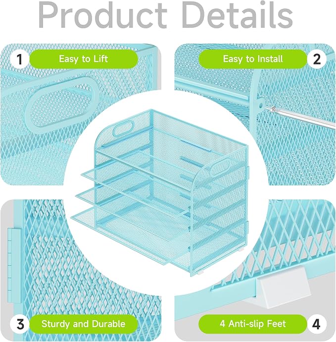 Cawukege 2 Pack 5 Tier Paper Organizer, Letter Tray - Image 4