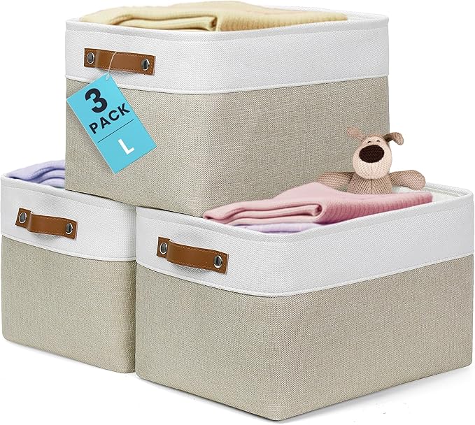 OrganiHaus Large Fabric Storage Baskets by OrganiHaus