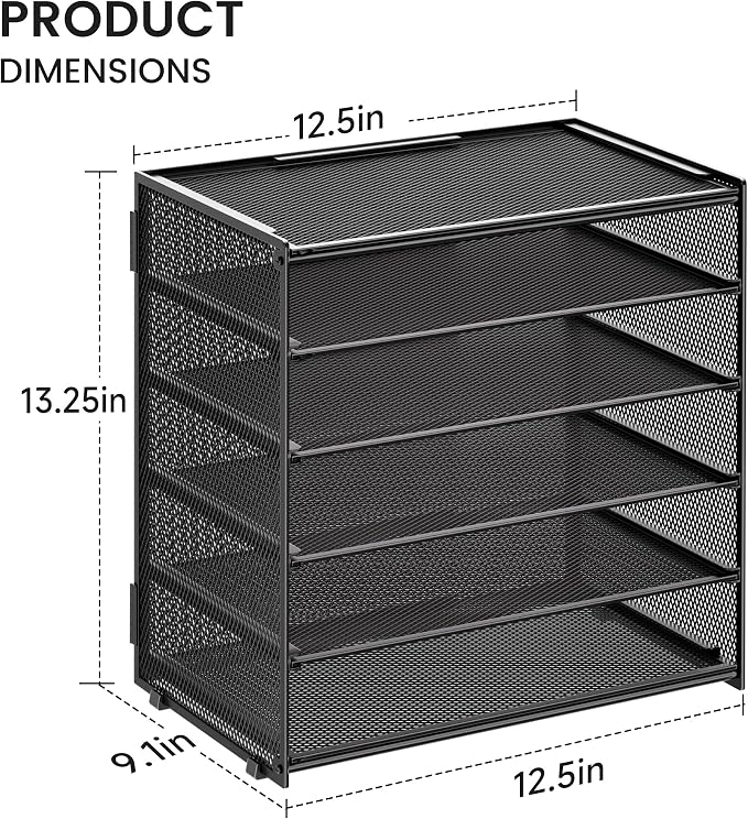 6 Trays Paper Organizer with Handle - Image 2