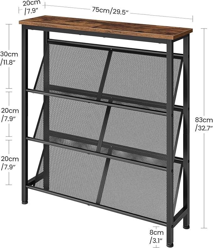 CHOEZON Shoe Rack, 4-Tier Slanted Shoe Storage Shelf, Narrow Shoe Rack - Image 3